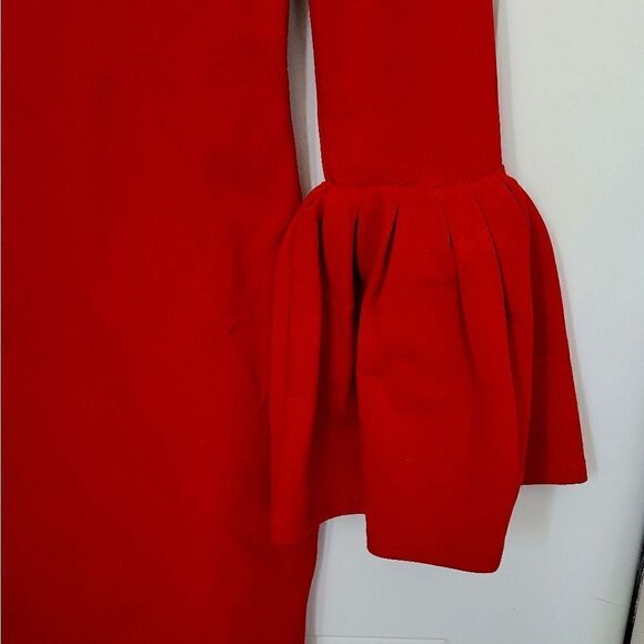 Just Me red bell sleeve midi dress size Small - Picture 9 of 15